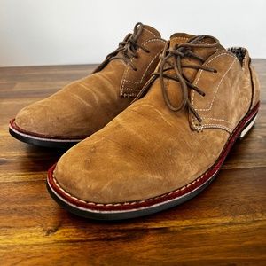 Men's Penguin Waylon Cub Brown Leather Derby Dress Shoes - Camel - Size 10.5